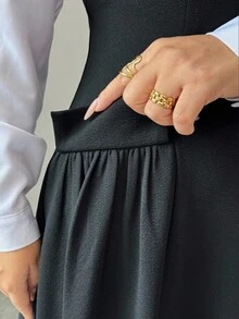 Elenzga New Women's Square Neck Wide Strap Bow Knit Textured Fabric Faux Pocket Pleated Design Dress, Casual Vacation Everyday Versatile Young Elegant, Spring/Summer