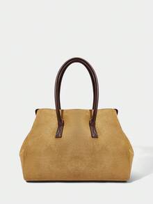 SHECARRY Geantă tote casual simplă în culoare solidă, geantă de navetă