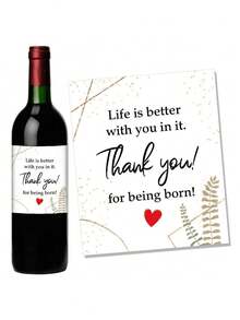 4Pcs/12Pcs/ Funny Birthday Wine Bottle Label For Him Elder, Rude Birthday Wine Stickers For Dad And Grandpa, Wine Bottle Stickers For Party Decoration - Multicolor - View 4