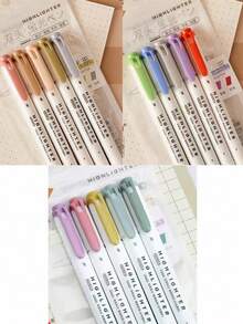 15 Color Double Ended Highlighter Pen Set, Fluorescent Drawing Pen ...