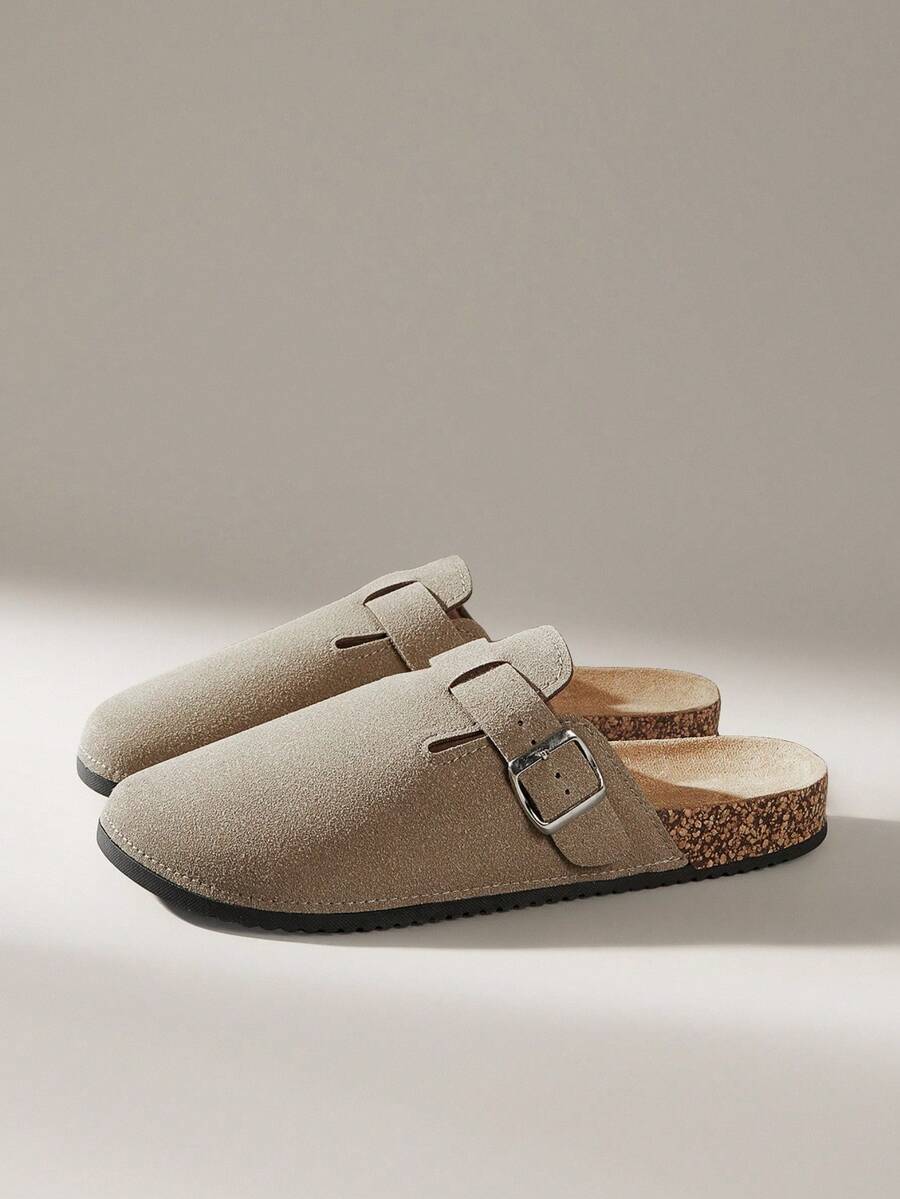 Solecia 男士复古穆勒鞋，休闲鞋，带可调节搭扣，春季款 - 沙色 - 查看 1