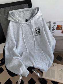 SHEIN Plus Size Women Letter & Skull Print Long Sleeve Casual Sweatshirt, Autumn Fall Cloth For Women Winter