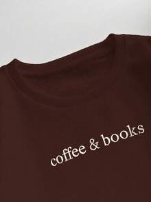 NostaNoir Women's Casual Coffee Letter Embroidery Sweatshirt, Autumn/Winter - Chocolate Brown - View 4