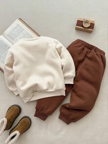 Blossori 男童法式优雅圆领运动衫/运动裤套装 - 彩色 - 查看 2