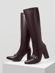 MOTF BOTAS ALTAS NEGRO ESTILO VINTAGE WESTERN CON CREMALLERA METÁLICA - Burdeos - Ver 9