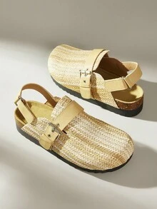 Solecia Zapatos planos cómodos con puntera de felpa y suela gruesa para mujer - Albaricoque - Ver 6