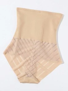 SHEIN 1 件女式高腰弹力收腹塑身裤 - 杏色 - 查看 5