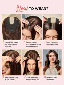 14 英寸女士真发发片，适合头发稀疏的女性，8x8 英寸大底座真发发片，适合日常佩戴和造型 - S2 - 查看 8