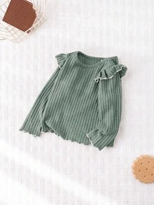 Cozy Pixies Maglioncino a girocollo in maglia morbida a tinta unita, manica lunga, per bambina