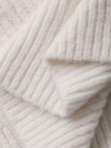 DAZY 女式宽松长袖套头休闲毛衣秋冬 - 白色 - 查看 8