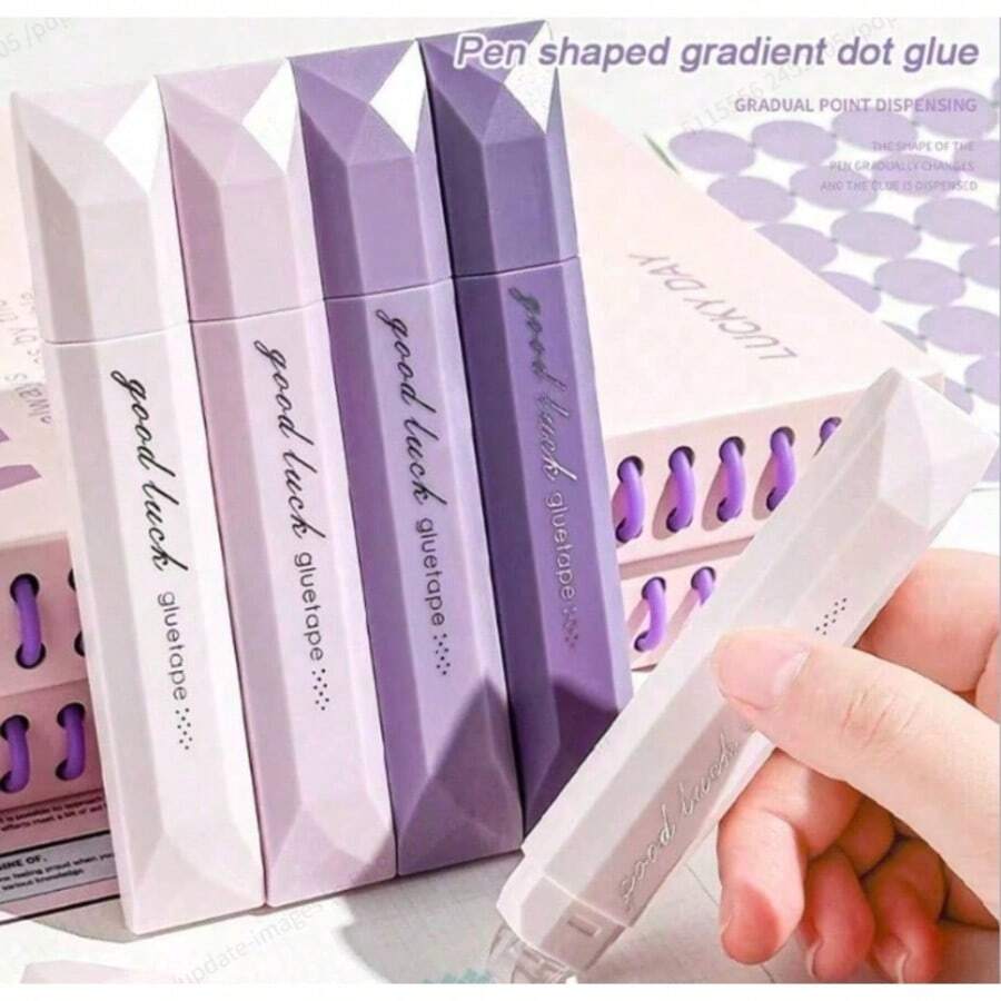 4PCS Double-Sided Dot Tape, 360 ° Rotating Seamless Adhesive, Suitable For Use In Scrapbooks, DIY Crafts, Back To School, Office Supplies, Handmade Diaries, And Art Projects - Multicolor - View 1