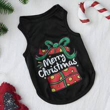 PETSIN 1 Haustier Weihnachtsgeschenk mit Buchstaben-Muster schwarze Weste - Schwarz - Übersicht 2