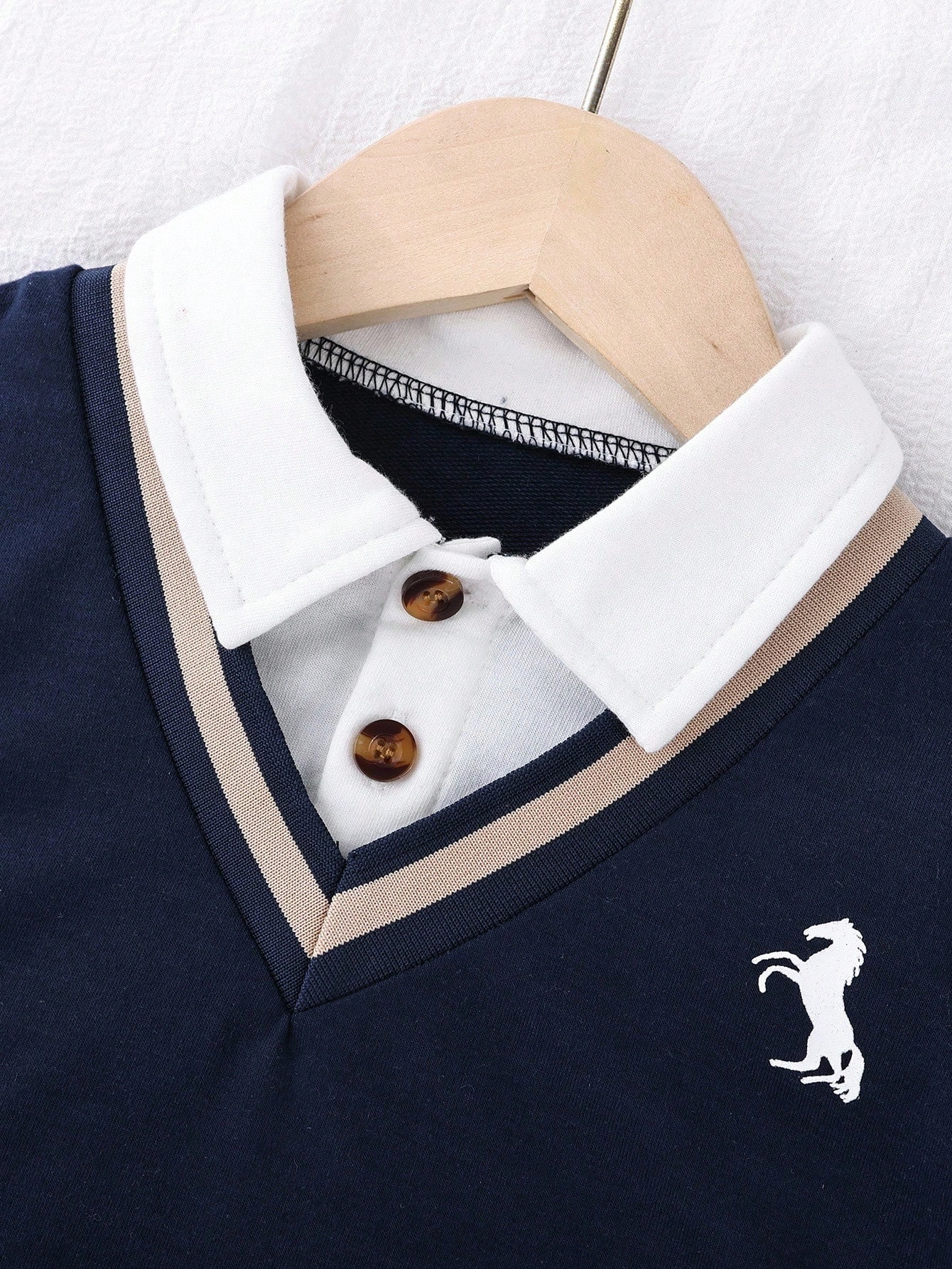 طقم طفل ولد، ملابس علوية بولو طويلة الأكمام مريحة...