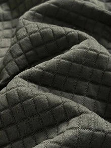 SHEIN 男婴格子连帽连体衣，秋冬季拉链设计加厚保暖外套连体衣，秋季新品 - 墨綠色 - 查看 7