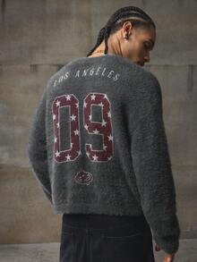 AXEPEAK Men's V-Neck Long Sleeve Knitted Casual Pullover Sweater, Fall Winter - Grey - View 1