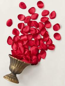 SHEIN 300/150/50/10 pièces Pétales de rose artificiels, pétales rouges faux confettis, pétales de soie pour mariage pour douche nuptiale, faux pétales, décoration de table de la mariée, mariage, panier de demoiselle d'honneur, allée, centre de table