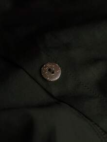 SHEIN LUNE Chaqueta larga con capucha y bolsillos grandes para tallas grandes - Verde Oscuro - Ver 4