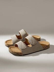 Solecia 休闲简约舒适百搭露趾日常穿着男士凉鞋 - 灰色 - 查看 1