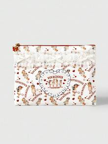 ROMWE Kawaii Túi đựng đồ trang điểm họa tiết bướm thời trang phong cách Anh và nữ tính có chức năng lưu trữ - Nhiều màu - Xem 2