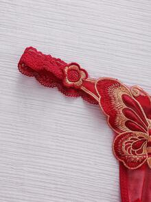 SHEIN 3pcs/Pack Women's Low Waist Lace Thong Panties, Random Heart Pattern - Multicolor - View 5