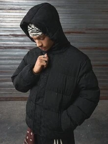 AXEPEAK Abrigo casual de invierno de manga larga y grueso para hombre - Negro - Ver 7