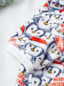 PETSIN 1 件宠物狗连帽运动衫，圣诞老人和驯鹿印花 - 彩色 - 查看 4