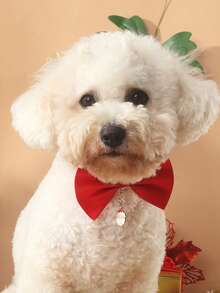 PETSIN Christmas Red Satin Pet Bow Tie 1 Piece