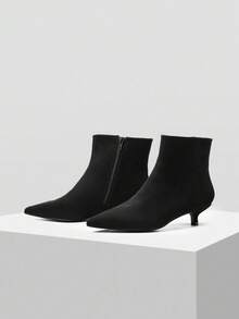 MOTF PREMIUM WOMEN'S POINTED TOE ZIPPER CLOSURE HIGH HEEL ANKLE BOOTS FOR CHRISTMAS