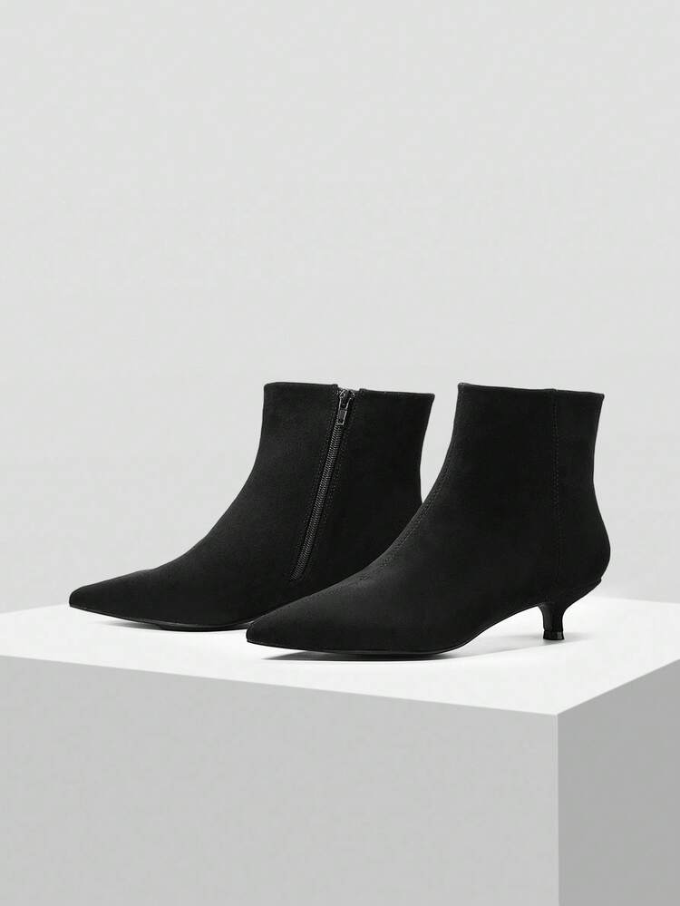 WOMEN'S POINTED TOE ZIPPER CLOSURE HIGH HEEL ANKLE BOOTS FOR CHRISTMAS