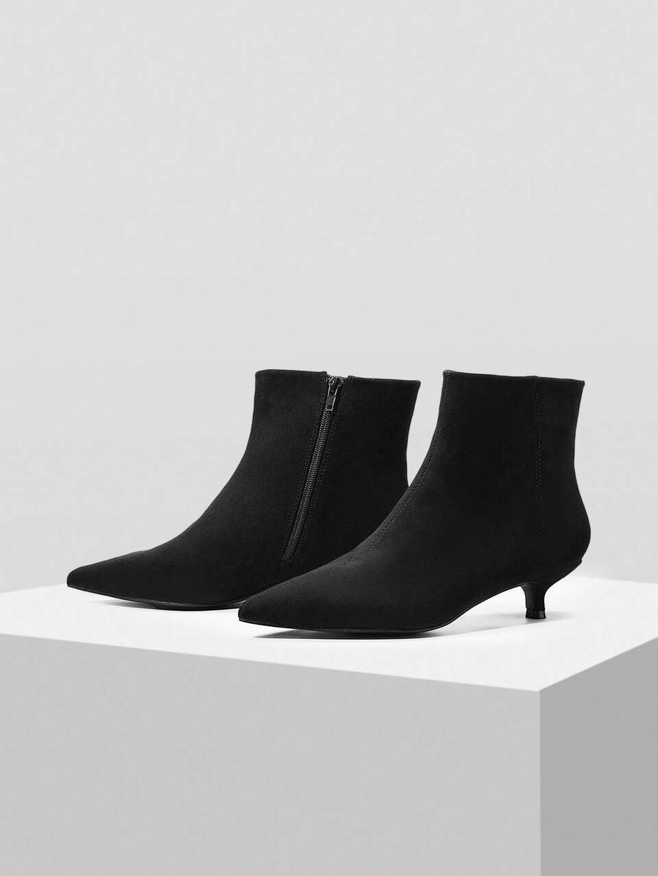 WOMEN'S POINTED TOE ZIPPER CLOSURE HIGH HEEL ANKLE BOOTS FOR CHRISTMAS