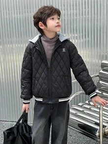 Mirajuku 男童钻石纹长袖棉衣，秋冬