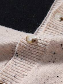 Manfinity Homme Men's Casual Commuter Colorblock Cardigan Apricot Men Cardigan Color Block Cardigan - Multicolor - View 7