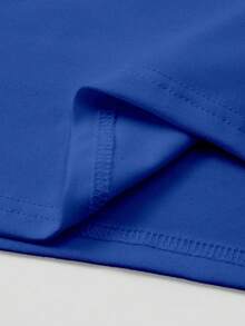 Flirla 2 piezas Camiseta holgada con hombros abiertos para mujer, elegantes blusas de unicolor en negro y azul marino oversize