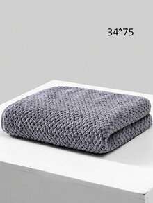 SHEIN 1/2条装菠萝纹理毛巾，超柔软快干珊瑚绒，吸水不掉毛，适用于面部、身体和手部。成人、情侣、沙龙、浴室、返校必备的理想之选 - 深灰色 - 查看 11