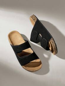 Solecia 男士钩环设计休闲一脚蹬凉鞋 - 黑色 - 查看 2