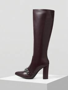 MOTF BOTAS ALTAS NEGRO ESTILO VINTAGE WESTERN CON CREMALLERA METÁLICA - Burdeos - Ver 2