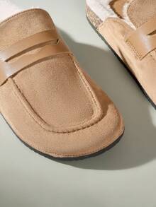 Solecia Giày lười cổ điển lót nhung dành cho nữ, thoải mái cho mùa thu/đông - màu nâu - Xem 5