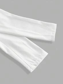 SHEIN MOD 秋冬女式纯色休闲短款轻便夹克 - 白色 - 查看 4