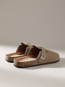 Solecia 男士复古穆勒鞋，休闲鞋，带可调节搭扣，春季款 - 沙色 - 查看 4