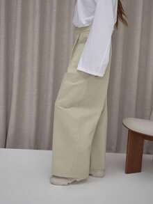 MUSERA 褶裥阔腿灯笼裤套装，优雅可爱性感街头风，适合夜间外出、冬季派对、春夏穿着。 - 杏色 - 查看 3