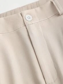 EMERY ROSE 大码百褶百搭办公裤 - 米色 - 查看 4