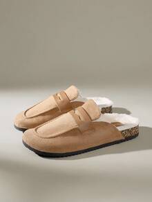 Solecia Giày lười cổ điển lót nhung dành cho nữ, thoải mái cho mùa thu/đông - màu nâu - Xem 2