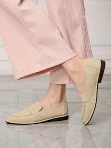 Sleekvia Sapatos femininos casuais, versáteis e simples, baixos - Cinza claro - Ver 5