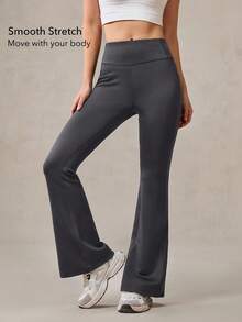 OutZeal Women Soft Modal Stretchy High Waist Flared Sports Pants Daily Casual - Dark Grey - View 5