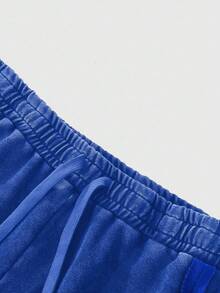 Manfinity EMRG 男士休闲宽松棉质运动裤，街头风，简约设计，松紧腰带，做旧面料，适合日常穿着、休闲、时尚、街头风格，也是节日礼物的理想之选。 - 藍色 - 查看 3