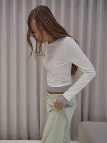 MUSERA Áo thun dài tay xếp lớp, kiểu dáng thanh lịch, dễ thương, gợi cảm, thích hợp cho mùa thu, đi chơi đêm, nghỉ lễ, xuân hè. - Nhiều màu - Xem 4