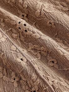 SHEIN MOD Women's Light Brown Extra Long Dress With Belt,Autumn/Winter, Women's Clothes,Thanksgiving,Jacquard Lace,Western Wear Women,Western Outfit,Boho Chic,Brown,Casual Dress For Women,