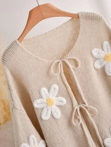 CosyJoli Große Größen Damen Herz gestrickter Cardigan, französisch elegante Mode Herbst/Winter Strickjacke - Verschiedenfarbig - Übersicht 5