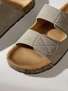 Solecia 休闲简约舒适百搭露趾日常穿着男士凉鞋 - 灰色 - 查看 5