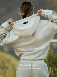 GLOWMODE 厚重羊毛超大连帽卫衣口袋厚保暖冬季 - 淺灰色 - 查看 5